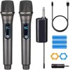Microphone,Rechargeable Dual UHF Microphone,Dual Handheld Dynamic Mic for Karaoke Singing,