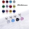 3MM Tiny Cubic Zirconia Studs Screw Backs Sterling Silver Earrings
