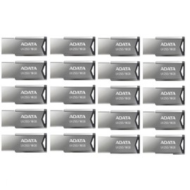 PSA Memoria USB 16 GB de Capacidad ADATA Modelo (UV250) Kit de 20 Unidades de Material metálico con Interfaz 2.0 Color Plateado COMPUTO Y PAPELERIA