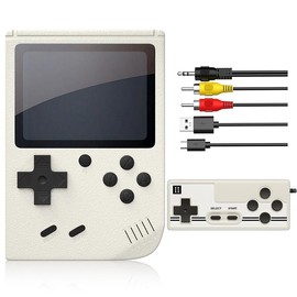 Retro Handheld Game Console: 500 Preloaded Classics, HDMI TV Compatibility, 3.0" LCD, 1020mAh Rechargeable Battery - The Ultimate Birthday Gift for Kids and Gamers - Colour: White