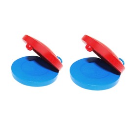 origin Wooden Hand-friendly Educational Castanets for Kindergarten Elementary School Kids Rhythm Learning Gift Set of 2 (Red Blue) CASTNSET2-REBU
