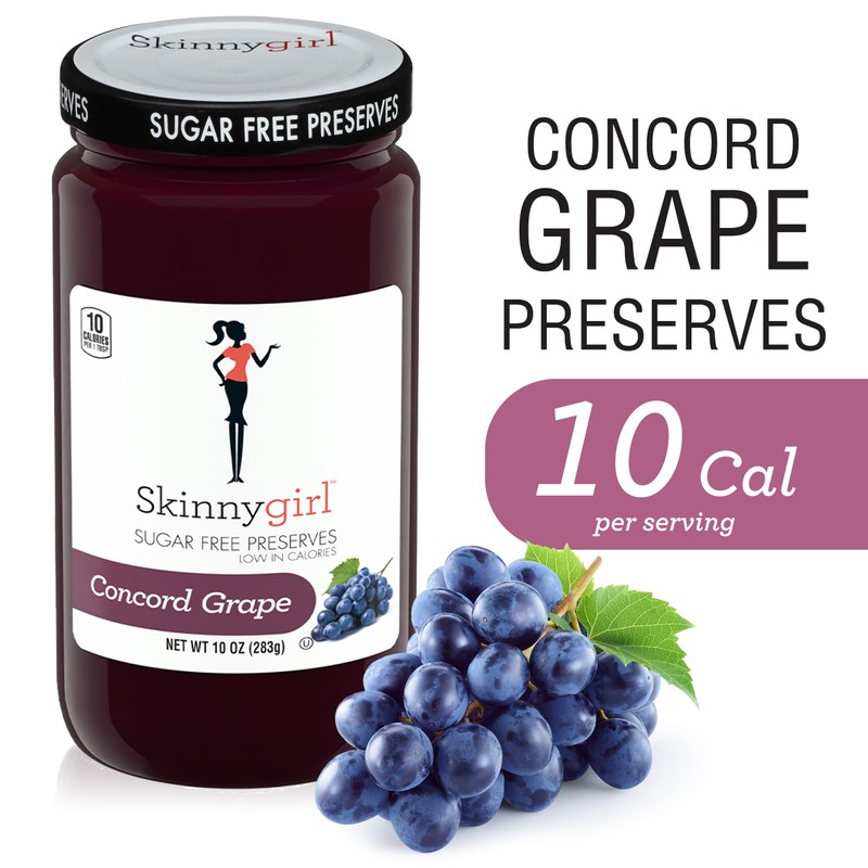 Skinnygirl Sugar Free Kosher Preserves, Concord Grape, 10 Ounce