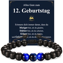 PDTU Birthday Gift for Boys, Bracelet Boys Gifts for Boys Birthday, Great Gift for 11-16 Year Old Boys Boys, Stone, Tiger's Eye