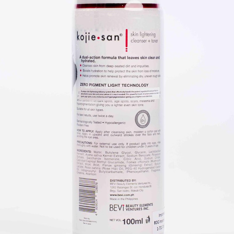 Kojie San Skin Brightening Cleanser + Toner with Hydromoist 100ml