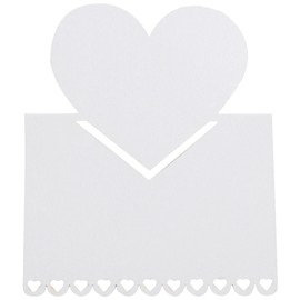 Sass & Belle Paper Heart Place Cards, Pack of 10, Pearl White