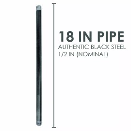 Pipe-Decor.com 1/2  in. X 18 in. Black Pipe 6 Pack
