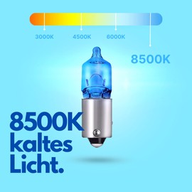 Diamond Vision 2x H6W 12V 6W Xenon Look Halogen Car Bulbs 8500K Super Ultra White Extremely Durable Set of 2 E-Mark BAX9s