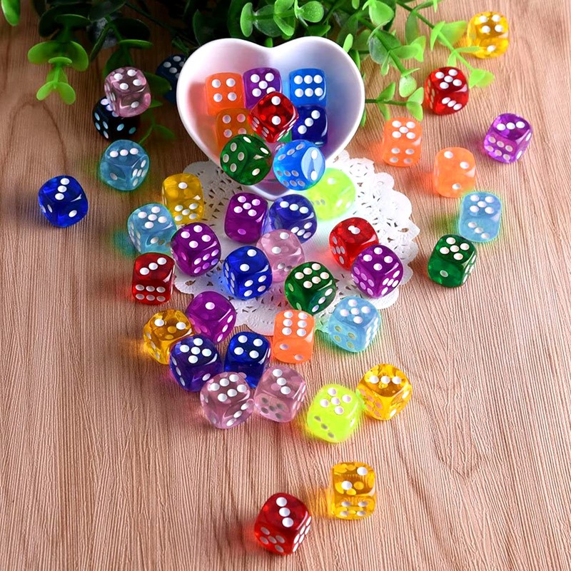 MXJFYY Pack of 100 Hexagonal Dice, D6 Dice, 10 Colours,