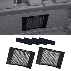 Lecctso 2PCS Small Cargo Net, Cargo Netting, 15.7 X 9.8 Inch Adjustable Elastic Double-Layer Mesh Net for Trunk Storage Organizer, Universal Car Accessories Trunk Net for SUV Truck RV Boat
