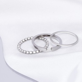 Joacii 18K Gold Plated Stackable Rings for Women Stainless Steel Engagement Ring Set Comfort Fit Size 6 to 10, Circle Zircon, Zircon gemstone.