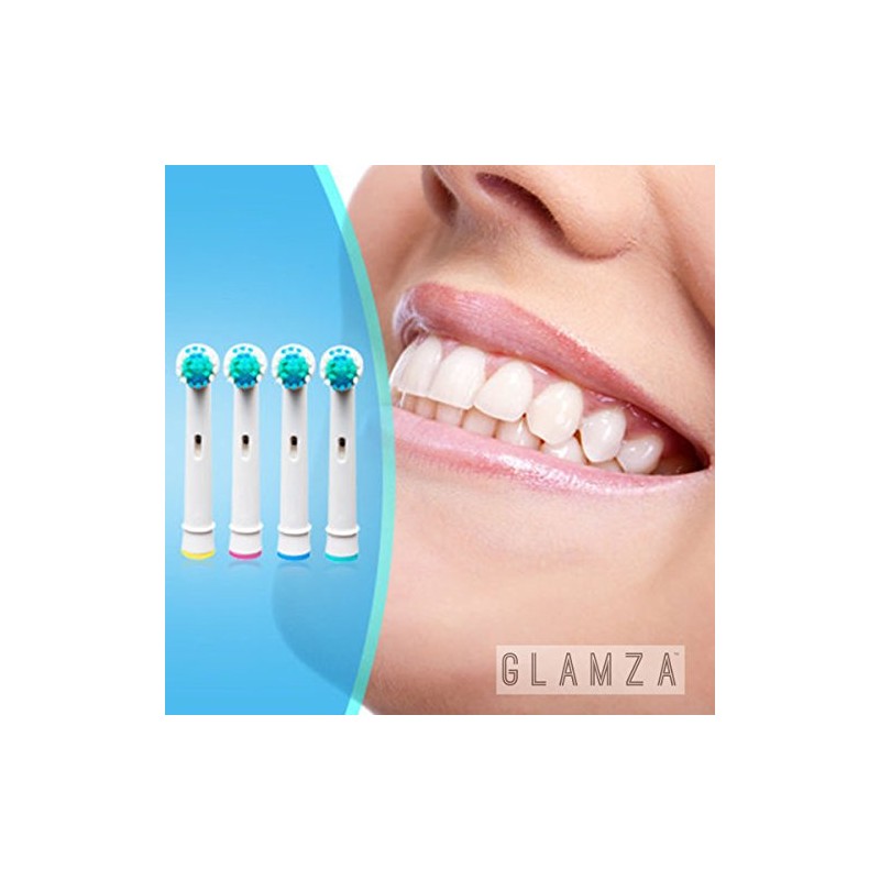 Glamza 4 Replacement White Compatible Oral Toothpaste Heads Professional Dental
