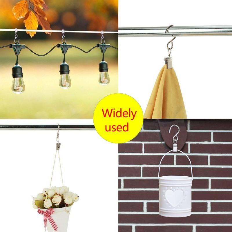 DIWUJI 25 PCS Metal Hanging Clips Hook, Clamp Hanger for