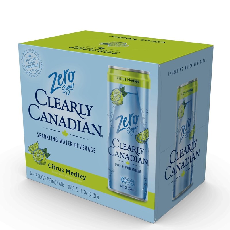Clearly Canadian Zero Sugar Can Variety Sparkling Water, 24-Pack (Regular