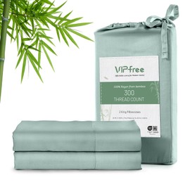 VIPfree Pillow Cases King Size Set of 2, 100% Rayon Derived from Bamboo, Cooling Pillowcase, Soft & Breathable Pillow Covers with Envelope Closure (20x40 inches, Sage Green)