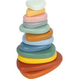 small Foot Montessori Balancing Stones Made of FSC 100% Certified Wood, 12 Stacking Stones, Educational Toy for Promoting Motor Skills, Balance and Mindfulness from 1 Year, 12759