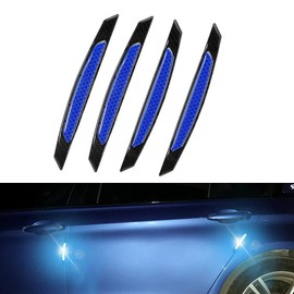 BoYeeBo Universal 4Pcs Reflective Car Door Edge Guard Stickers Carbon Fiber Auto Car Door Edge Bump Protector Sticker for Car SUV Pickup Truck (Blue, for Car Door Sticker)