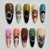 Long Almond Press on Nails Colourful Fake Nails with Cute