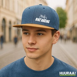 Huuraa Cappy Hat Bike Racing Bike Gift Bike Racing Gift Idea, denim, Unit size