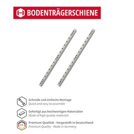 Gedotec Vari Shelf Support Rail Wall Rail Metal for Screwing on and Inleting | Shelf Rail for Wall Mounting | Length: 1000 mm | Nickel-Plated Steel | Pack of 2 - Shelf Support Rail for Shelf Support