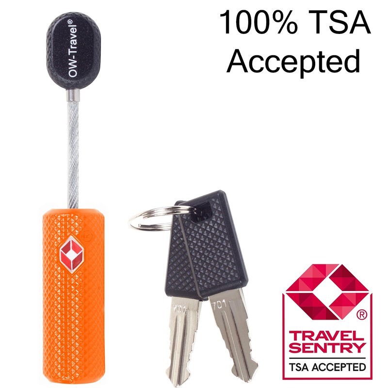 Cable Lock with Key (4) OW-Travel Suitcase Lock Padlock Luggage