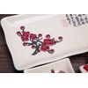 4 Pcs Japanese Sushi Plate Dinnerware Set White With Plum