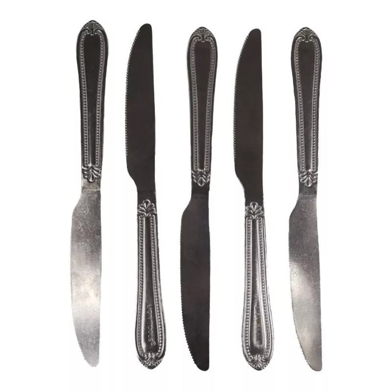 Lion Tools 3 Cuchillos De Mesa Acero Inoxidable Cubiertos Restaurante
