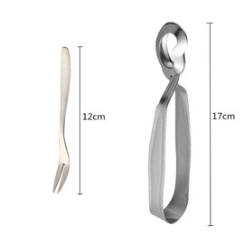 2pcs Stainless Steel Escargot Snail Tong and Snail Fork for Kitchen Cooking Tool for Kitchen Cooking BBQ and Restaurant Serving