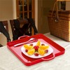 HSDT Square Serving Trays with Handles Melamine Red 12.5x12.5 Inch