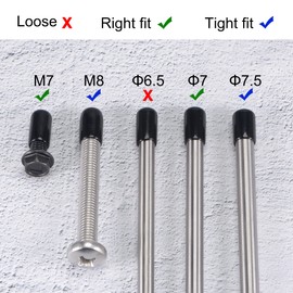 sourcing map Pack of 100 Rubber End Caps 7 mm ID Vinyl Round Tube Bolt Cap Cover Screw Thread Protection Black