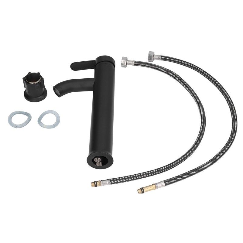 Black Faucet Bathroom G1/2 Stainless Steel Easy Control Matte Black