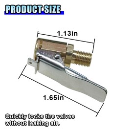 DUSCOKE 4PCS Locking Tire Air Chuck with Clip for Car, Brass Tire Inflator Nozzle Adapter with 8mm Standard Thread, Anti Leakage Tire Chucks for Car Air Inflator Compressor Pump Connect (Clip)