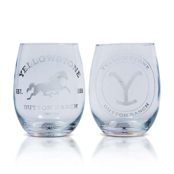 Toynk Yellowstone Dutton Ranch - Copas de vino sin tallo,