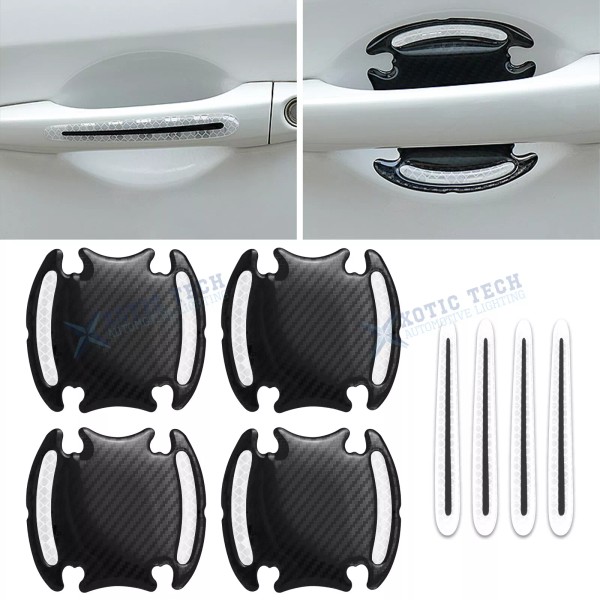Xotic Tech Reflective White w/Carbon Fiber Texture Door Handle Wrap