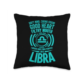 I Am Libra Smart Dirty Mind Good Sweet Fun September Libra Throw Pillow