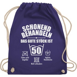 Shirtracer - Gym Bag Backpack - 50th Birthday - Treat Gentle 50, 08 Purple