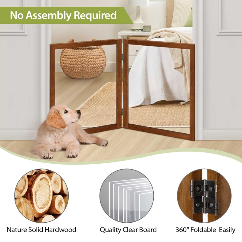 LZRS Clear Dog Gate for Indoor Use - Transparent Pet