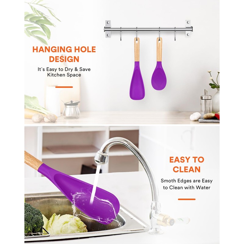 Cooking Spoon and Rice Scooper for Nonstick Cookwares, Great for