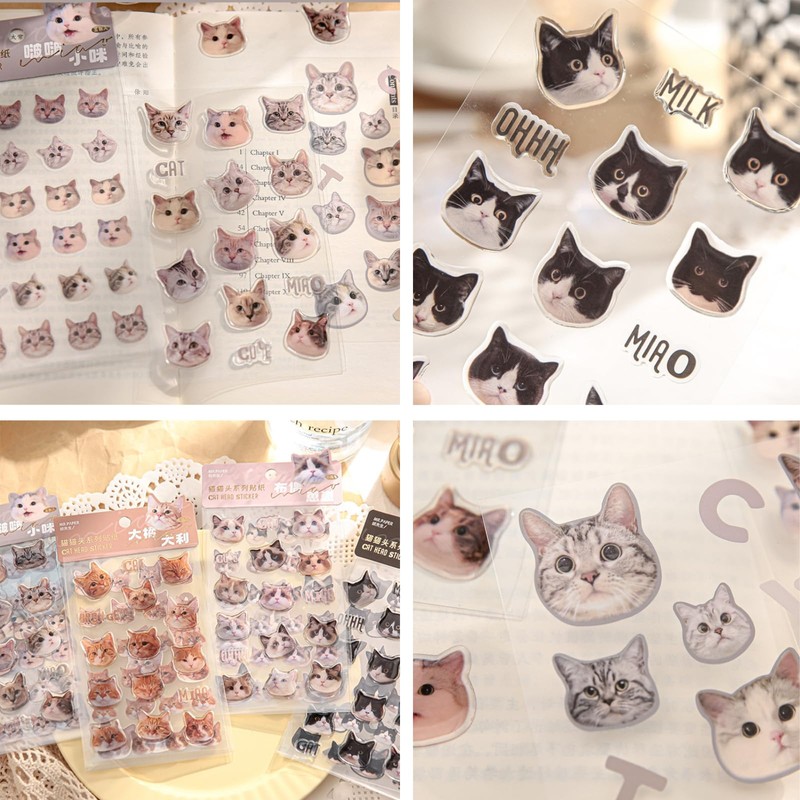 Cat Cat Head Series Cat Sticker Seals 3 Types of