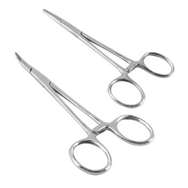 Gorise 2 Pcs Locking Pliers 12.5cm Self-Locking Fishing Forceps,Multipurpose Stainless Steel Tweezers Pincers for Soldering DIY Crafting Pet Grooming