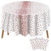 VitalCozy 3 Pcs Round Gold Polka Dots Tablecloth 84 Inch