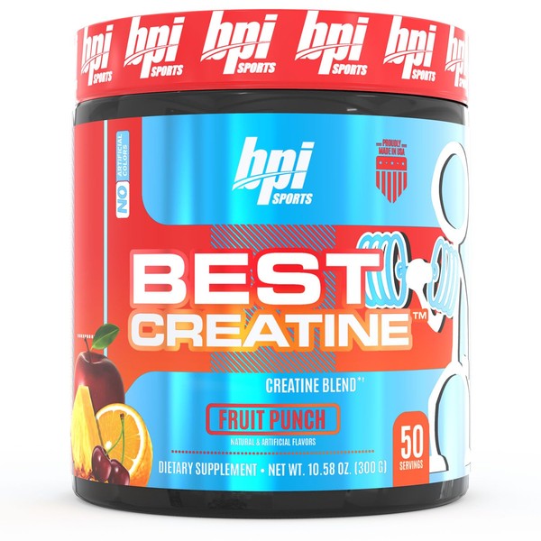 BPI Sports | BEST Creatine | 6 Formas Avanzadas de Creatina | Betaína | 300 gr | 50 Servicos (Fruit Punch)