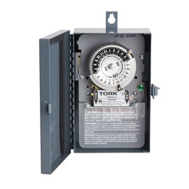 NSi Industries TORK 1109A-O Indoor/Outdoor 40-Amp Multi-Volt Mechanical Lighting and Appliance Timer - 24-Hour Programming- 120/208-277-Volt , Grey