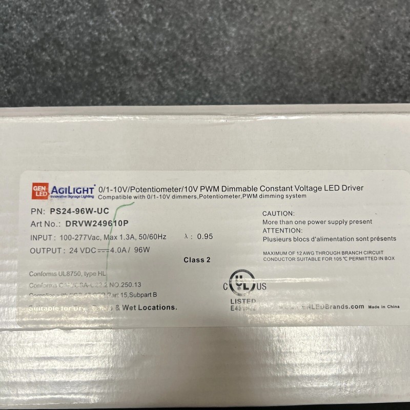 AgiLight PS24-96W-UC Agilight Dimmable Constant Voltage LED Driver ~NEW~