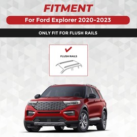 ALAVENTE Roof Rack Cross Bars Fit for Ford Explorer 2020 2021 2022 2023 with Side Rails (Raised Rails), Aluminum Cross Bars 165lbs Roof Cross Bars for Rooftop Luggage Cargo Carrier Canoe Kayak Bike