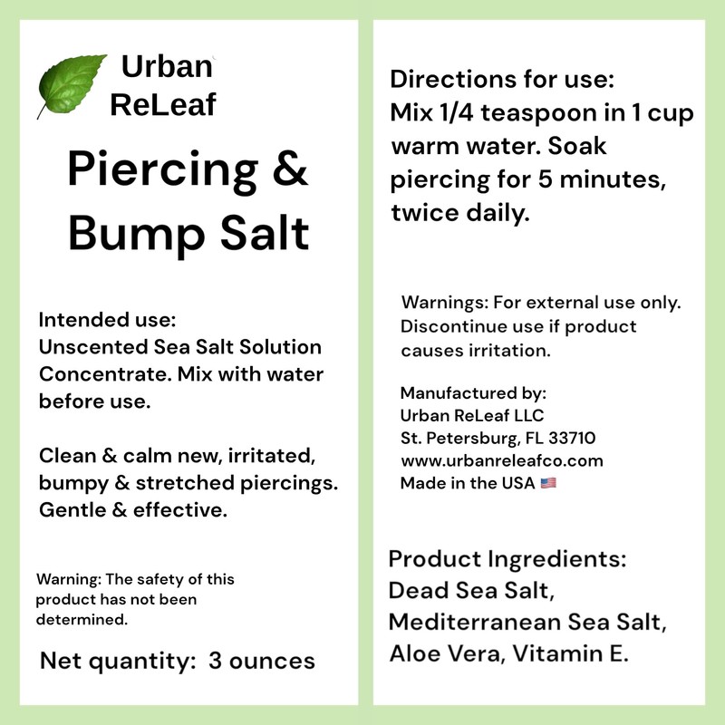 Urban ReLeaf Piercing & Bump Salt ! Unscented Sea Salt