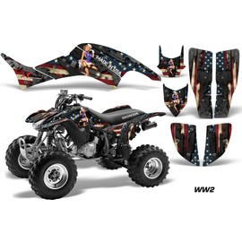 AMR Racing ATV Graphics kit Sticker Decal Compatible with Honda 400 TRX/EX 1999-2007 - WW2
