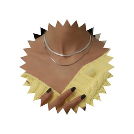 Allereya Vintage Layered Snake Chain Necklace Gold Herringbone Chain Punk Flat Chain Collar Necklace Fish Bone Chain Necklace Jewellery for Women and Girls, Zinc, No Gemstone