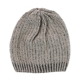 Men's Ribbed Knit Mixed Wool Beanie, Cream