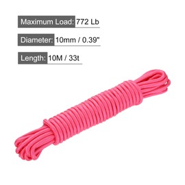 QUARKZMAN Polypropylen-Seilgeflecht 10M/33ft 3/8" Pink für den Innen- und Außenbereich Camping Wäscheleine