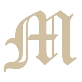 Applicable Pun Old English Letter M - Vinyl Decal for Outdoor Use on Cars, ATV, Boats, Windows and More - Beige 11 Inches Tall